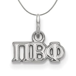 Sterling Silver Pi Beta Phi XS (Tiny) Greek Necklace - 24 Inch